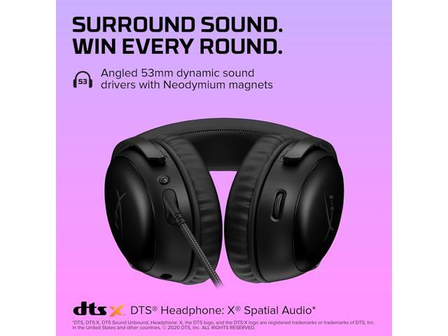HyperX Cloud III Wired Gaming Headset, PC, PS5, Xbox Series X S, Angled 53mm Drivers, DTS Spatial Audio, Memory Foam, Durable Frame, Ultra-Clear...