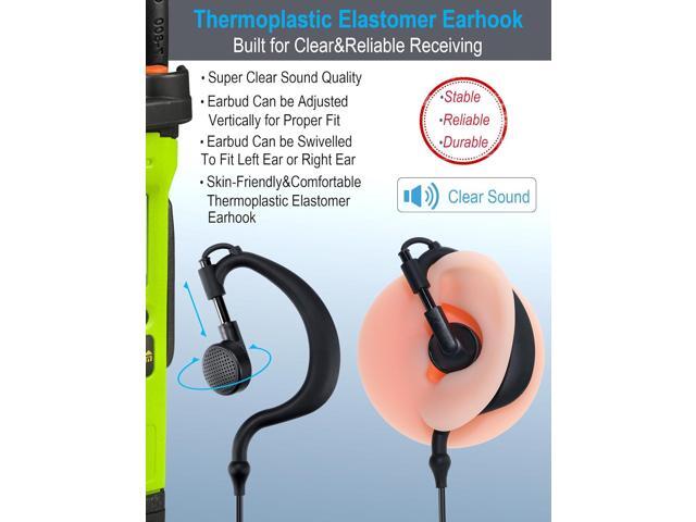 commountain CLS1410 CLS1110 Earpiece with PTT/Mic for Motorola Walkie Talkies Radios DTR550 DTR700 RDU4100 RDU4160D RMU2040 RMU2080D RMU2080...