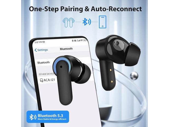 Wireless Earbuds for iPhone 16 15 Pro Max 14 Plus 13, 5.3 Bluetooth Headphones Noise Cancelling Ear Bud with Mic Bass Stereo for Samsung Galaxy S25...