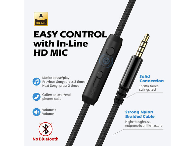 AILIHEN C8 Headphones Wired, On-Ear Headphones with Microphone and Volume Control Foldable Corded Stereo 3.5mm Headset for Smartphones Chromebook...