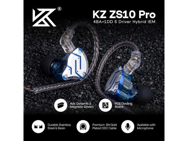 Linsoul KZ ZS10 Pro, 4BA+1DD 5 Driver in Ear Monitor, HiFi Wired Earbuds, Gaming Earbuds, Hybrid IEM Earphones with Stainless Steel Faceplate,...