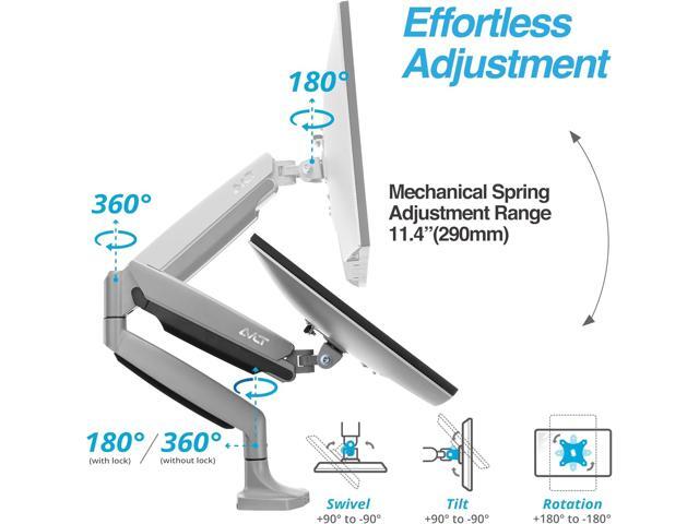 AVLT Single 17'-45' Monitor Arm Desk Mount Premium Mechanical Spring fits One Flat/Curved/Ultrawide Monitor Full Motion Height Swivel Tilt Rotation...