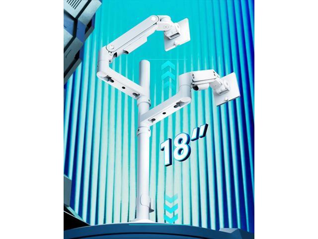ARES WING Dual Monitor Arm for Ultrawide Heavy Duty Curved Monitor Stacking, Fits 17-49 Inch, Vertical Gas Spring Double Monitor Mount with USB,...