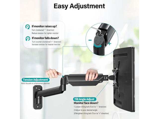 MOUNT PRO Monitor Wall Mount for Max 35 inch/26.4lbs Flat Curved Screens, Premium Heavy Duty Single Monitor Arm, Full Motion Ultrawide Wall Monitor...