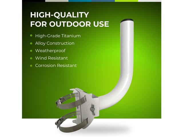 10 Inch J Pole Mount Accessory for Outside Antenna(Signal Booster Antenna, Yagi Antenna, Antenna Expansion kit, Dish, TV Antenna, Camera Pole,...