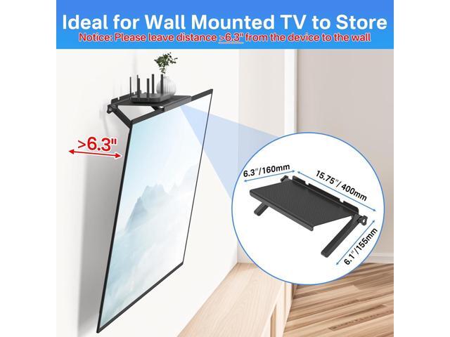 13-Inch Wide Platform Adjustable TV Top Shelf, Screen Top Shelf Mount, Monitor Top of TV Shelf Mounting Bracket for Streaming Devices, Cable Box,...