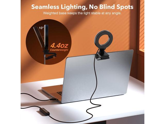 Ring Light for Laptop/Computer,Zoom Call, 4'' Small Video Conference Lighting with Webcam Style Mount and Tripod,3 Light Modes & 10 Brightness...