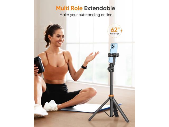 EUCOS 62' Phone Tripod, Tripod for iPhone & Selfie Stick Tripod with Remote, Extendable Phone Tripod Stand & Travel Tripod, Solidest Cell Phone...
