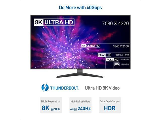 Cable Matters [Intel Certified] 40Gbps Thunderbolt 4 Cable 2.6ft with 8K Video and 100W Charging in White - 0.8m, Compatible with USB4, Thunderbolt...