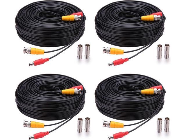 Bnc Cable 4x150ft All-in-One Siamese Video and Power Security Camera Cable,BNC Extension Wire Cord with 2 Female Connectors for All Max 5MP HD CCTV...