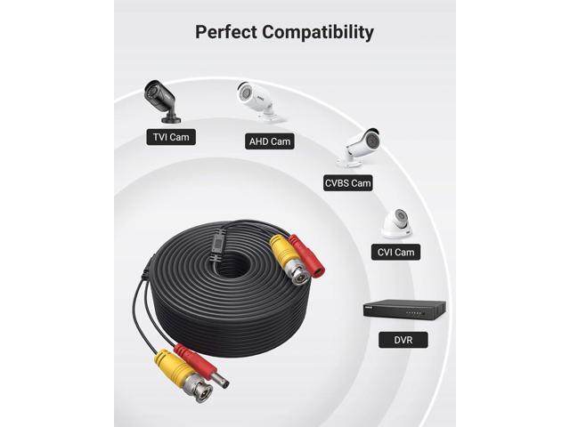 ANNKE (4) 150 Feet Video Power Cable for Security Camera System, All-in-One BNC Extension Surveillance Camera Cable for CCTV Security DVR System...