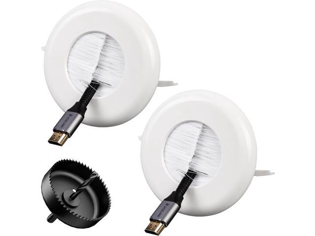 VCELINK Brush in Wall Cable Management Kit for Wall Mounted TV, Cord Hider for Low Voltage Cables Pass Through, Includes Hole Saw Drill Attachment...