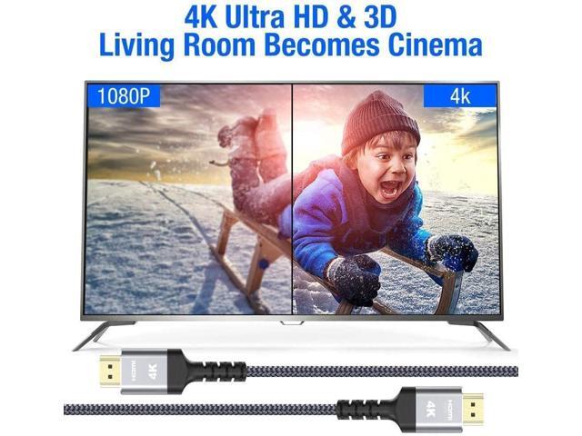 Highwings 4K HDMI Cable 20FT, 4K HDR High Speed 18Gbps Braided Nylon HDMI to HDMI Cord, HDCP 2.2,ARC,Video 4K UHD 2160p,HD 1080p,3D-for Laptop,Game...