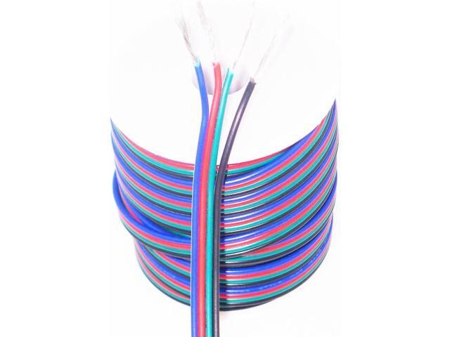 40FT 18 Gauge RGB LED Strip Flexible Wire Extension Cord 18AWG 4pin 4 Color Stand Electrical Wire Conductor Cords for SMD 5050 3528 RGB LED Ribbon...