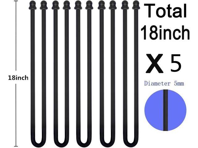 5Pcs 18in Silicone Cable Tie, Cord Organizer for Bundling Earphone, Computer Cords, Reusable Straps for Home, Office, Kitchen, Dia 5mm