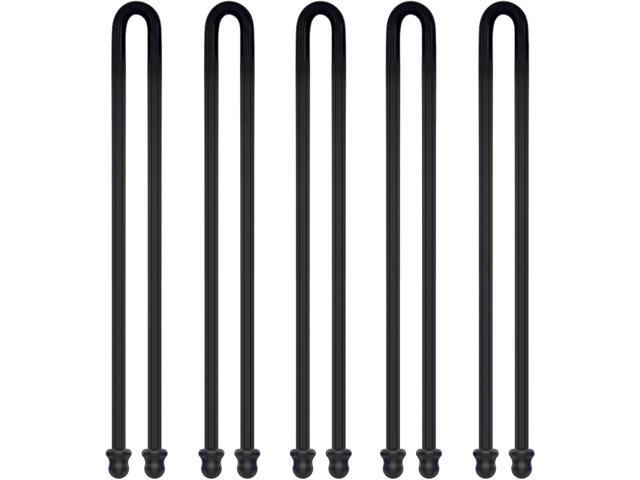 5Pcs 18in Silicone Cable Tie, Cord Organizer for Bundling Earphone, Computer Cords, Reusable Straps for Home, Office, Kitchen, Dia 5mm