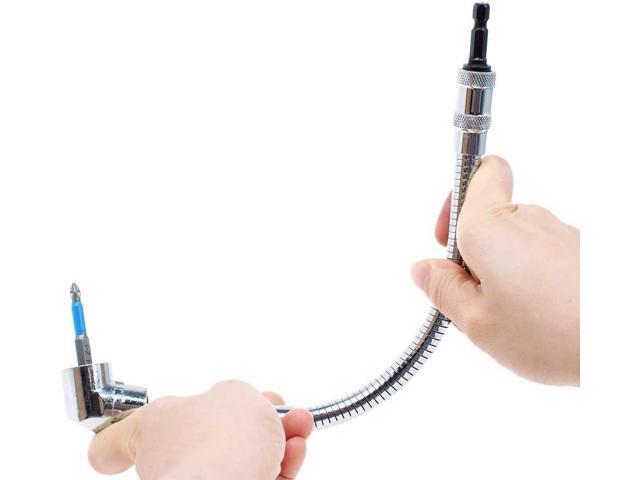 AUTOTOOLHOME Flexible Drill Bit Extension with Right angle Drill Adapter Flex Shaft for Electric Screwdriver Power Impact Drill Magnetic Hex Shank...
