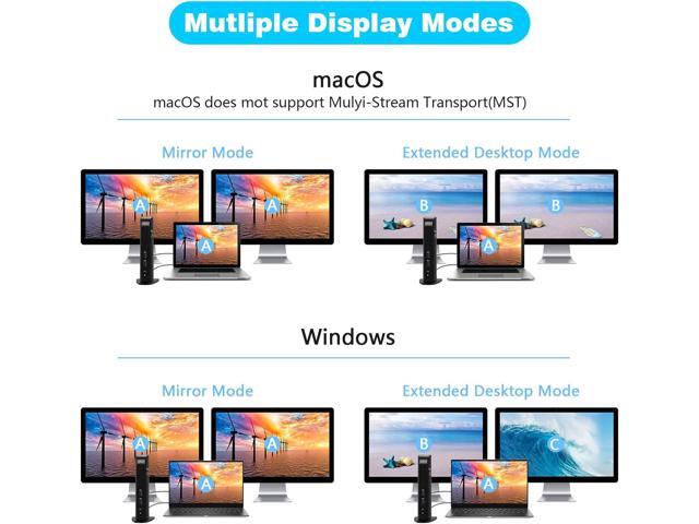USB 3.0 and USB-C Universal Laptop Docking Station for Windows and Mac (Dual 4K Video HDMI, Gigabit Ethernet, 6 USB 3.0 Ports, 3.5 mm Audio)