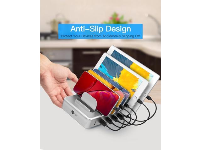 Charging Station for Multiple Devices - 6 Port Fast Charging Station for iPhone iPad Android and Tablet - Multi Charging Station - Phone Charging...