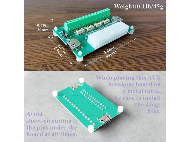 PSU Breakout Board ATX Power Supply DC 12V 5V 3.3V Splitter Module Desktop Adapter to USB A Hub Connector Computer Power Source Multi Port Output...