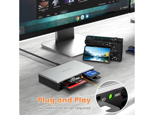 SmartMedia Card Reader Writer All-in-1 USB Universal Multi Card Adapter Slim Hub Read Smart Media, xD, SD, SDHC, SDXC, UHS-I, MMC, MS Pro Duo, CF,...