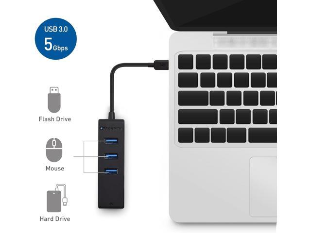 Cable Matters 4-in-1 USB C Hub Ethernet, Support Gigabit Network, USB C Ethernet Hub, Thunderbolt LAN Adapter with 10/100/1000Mbps Network, Black