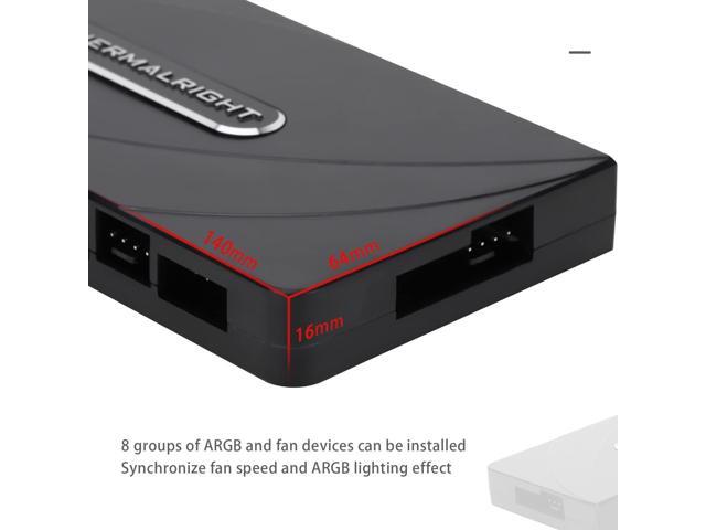 Thermalright ARGB Fan HUB Controller Support 8 Groups of Fans, 8-Port 4 Pin PC Fan Controller, 5V-3Pin ARGB Fan Hub, Strong Paste+Magnetic Suction...
