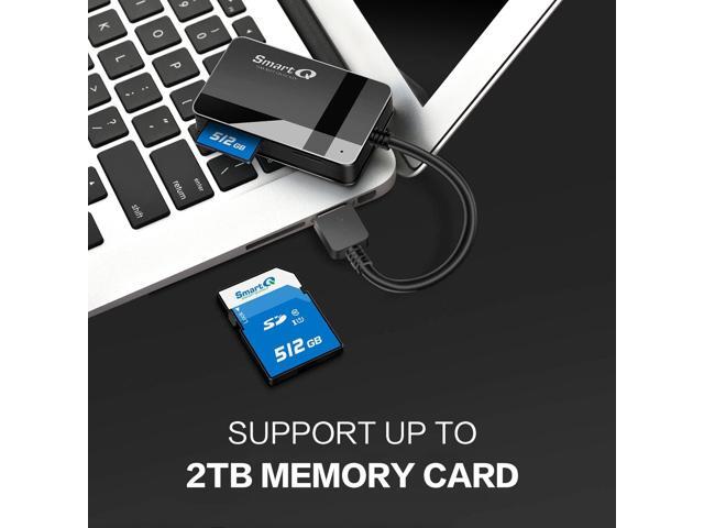SmartQ C368 USB 3.0 Card Reader - Plug & Play, Compatible with Apple & Windows, Supports SD, Micro SD, MS, CF Cards