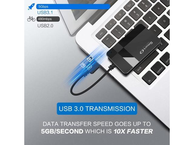 SmartQ C368 USB 3.0 Card Reader - Plug & Play, Compatible with Apple & Windows, Supports SD, Micro SD, MS, CF Cards