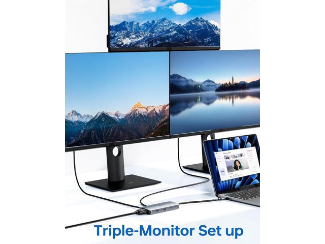 USB C Docking Station Dual HDMI Adapter, LIONWEI Laptop Docking Station Dual Monitor with Dual 4K HDMI, VGA, Fast Charging Port, 3 USB, USB C Hub...