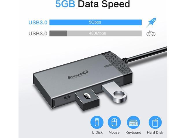 SmartQ H352 USB C Hub, 7-in-1 USB-C Hub with 4K HDMI, 100W PD, USB-C, 2 USB-A 5Gbps, microSD/SD Card Reader, for MacBook Air/Pro, XPS, Laptops,...