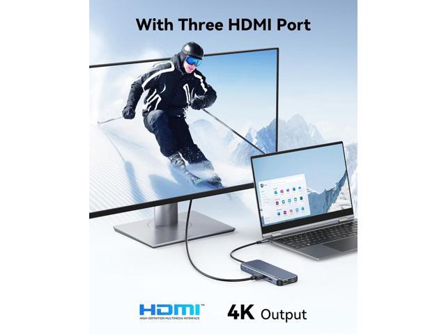 USB C Docking Station 3 HDMI, Docking Station 3 Monitors,12 in 1 Docking Station Dual Monitor, Laptop Docking Station Triple HDMI with 10Gbps USB...
