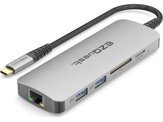 EZQuest USB C Hub Docking Station 10 in 1 with 4K HDMI 60Hz, 1 Gbs Ethernet, 2 USB C Gen 2 10Gbs Ports, 1 USB C PD 3.0 Port, 2 USB A 3.0 Ports,...