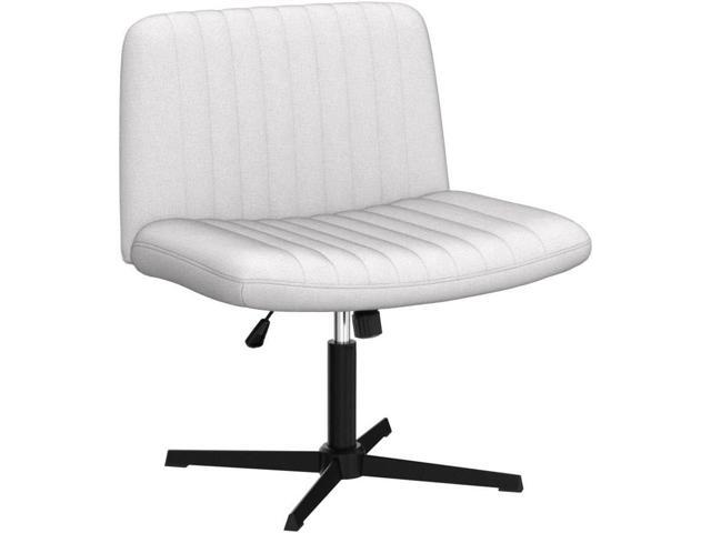 LEMBERI Criss Cross Desk Chair No Wheels, Fabric Padded Armless Wide Seat 120° Rocking Mid Back Ergonomic Computer Task Vanity Chairs for Office,...