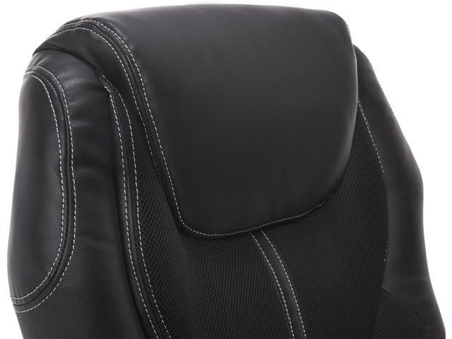Serta Amplify Executive Office Padded Arms, Adjustable Ergonomic Gaming Desk Chair with Lumbar Support, Faux Leather and Mesh, Black