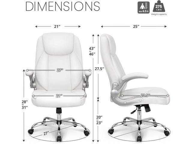 NEO CHAIR Ergonomic Office Chair PU Leather Executive High Back Computer Desk Chair Adjustable Height Flip-up Armrests Lumbar Support Swivel...