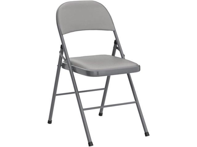Karl home 4 Pack Grey Folding Chairs with Padded Seats for Outdoor & Indoor, Portable Stackable Commercial Seat with Steel Frame for Events Office...