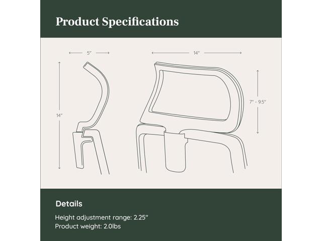 Branch Adjustable Ergonomic Headrest Attachment - Only Compatible Ergonomic Chair - Experience Optimal Comfort and Support - All Black