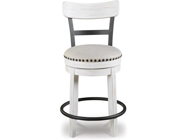 Signature Design by Ashley Valebeck 24.5' Modern Swivel Counter Height Barstool, Whitewash