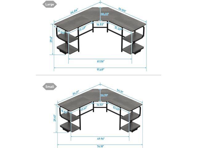 Teraves Modern L Shaped Desk with Shelves,64.84' Gaming Computer Desk for Home Office,Corner Desk with Desktop (Black Oak+Black Frame, Large+4 Tier...