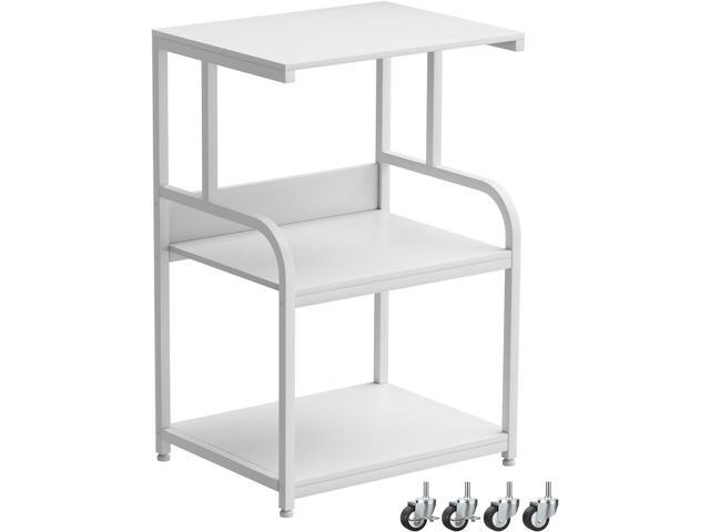 EasyCom Printer Stand- Large 3 Tier Printer Table with Wheels- Industrial Printer Storage Cart- Rolling Printer Cart with Storage Shelf for Printer...