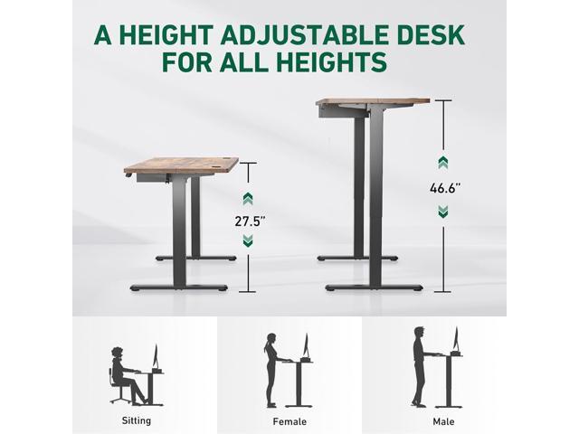 FEZIBO 40 x 24 Inches Standing Desk with Drawer, Adjustable Height Electric Stand up Desk with Storage, Sit Stand Home Office Desk, Ergonomic...