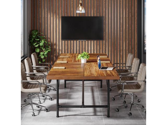 Tribesigns 6FT Conference Table, Rustic Rectangle 70.8' W x 35.4' D Meeting Table, Modern Seminar Table Boardroom Desk for Office Meeting...