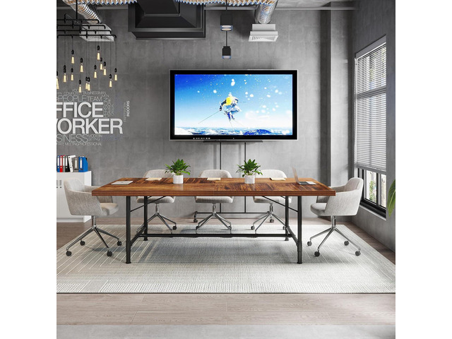 Tribesigns 6FT Conference Table, Rustic Rectangle 70.8' W x 35.4' D Meeting Table, Modern Seminar Table Boardroom Desk for Office Meeting...