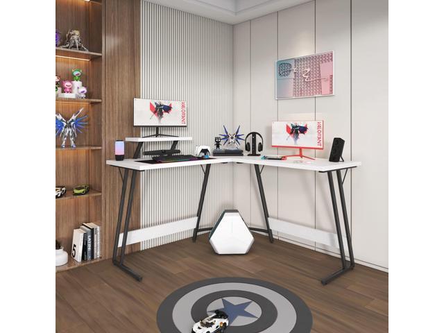 Homall L Shaped Gaming Desk Computer Corner Desk PC Gaming Desk Table with Large Monitor Riser Stand for Home Office Sturdy Writing Workstation...