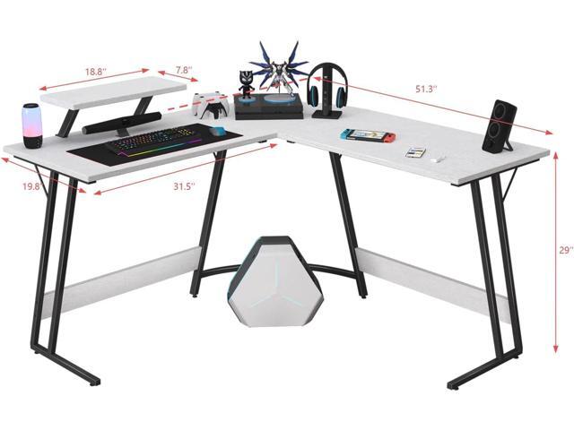 Homall L Shaped Gaming Desk Computer Corner Desk PC Gaming Desk Table with Large Monitor Riser Stand for Home Office Sturdy Writing Workstation...
