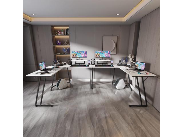 Homall L Shaped Gaming Desk Computer Corner Desk PC Gaming Desk Table with Large Monitor Riser Stand for Home Office Sturdy Writing Workstation...