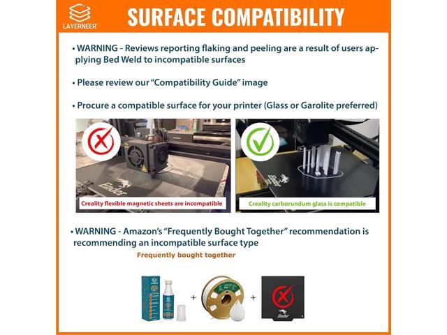 3D Printer Adhesive Glue Bed Weld Original, Strong Grip Reduces Warping for ABS, ASA, PLA, and PETG Filament on Compatible Build Plates, 118ml, 4...