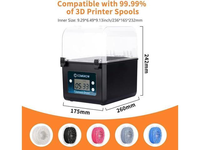 Comgrow Filament Dryer, Upgraded Filament Dry Box, Large-Capacity 3D Filament Dehydrator for 2KG Filament, Compatible with 1.75mm, 2.85mm and PLA...