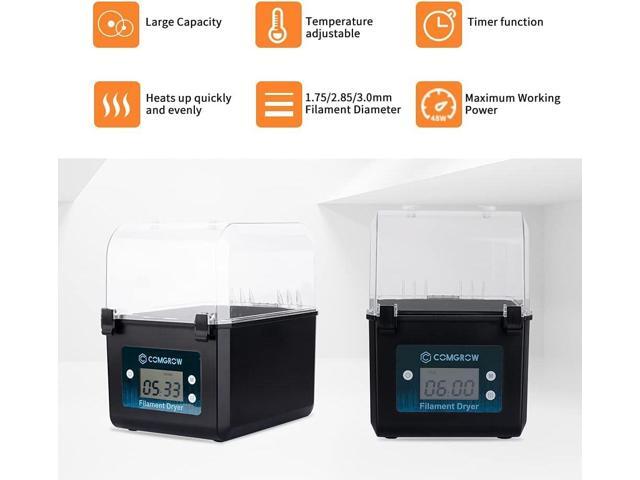 Comgrow Filament Dryer, Upgraded Filament Dry Box, Large-Capacity 3D Filament Dehydrator for 2KG Filament, Compatible with 1.75mm, 2.85mm and PLA...